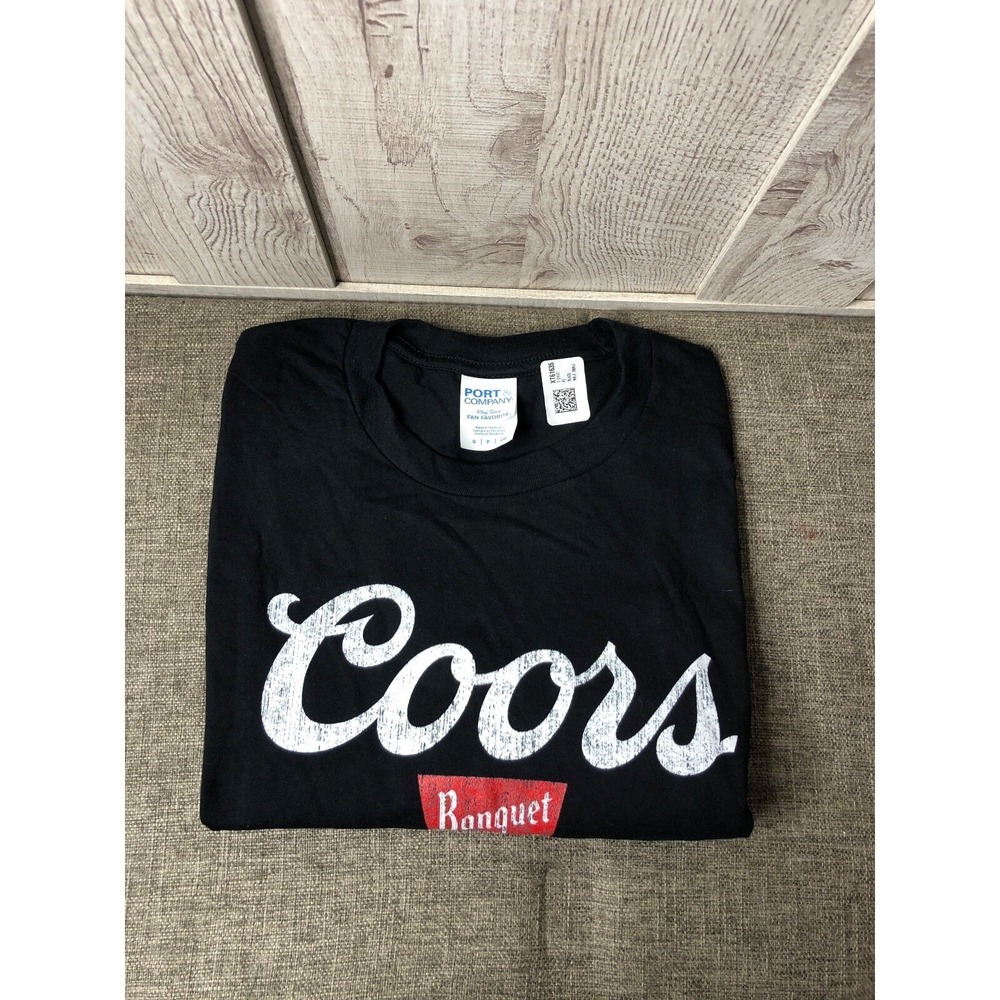 Coors Banquet Beer Graphic T-Shirt Mens Small Black Golden Colorado Logo Cotton - Picture 3 of 7